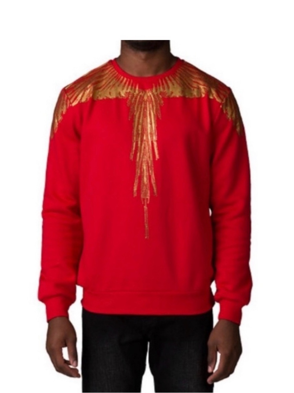 Hudson Outerwear Sweater Red Gold Foil Sweatshirt Mens XL